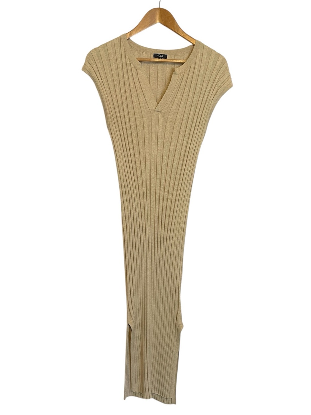 Rails Ashley Ribbed Midi Sweater Dress Sleeveless Neutral Flax Stretchy Sz Small